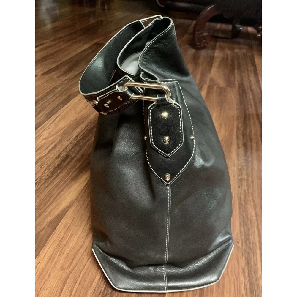 Vintage Cole Haan Paige F05 Tote Shoulder Purse Handbag Black Leather RARE - Picture 3 of 7